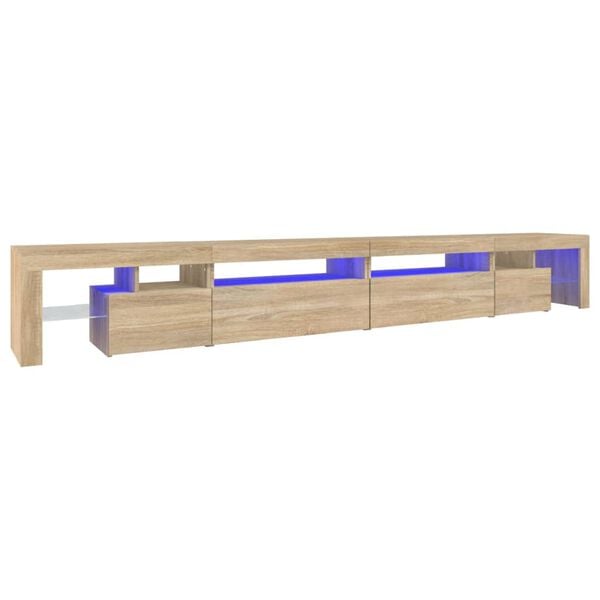 vidaXL TV Cabinet with LED Lights Sonoma Oak 290x36.5x40 cm