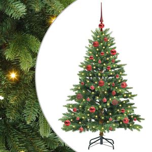 vidaXL Artificial Christmas Tree with 150 LEDs Green 150 cm PE and PVC
