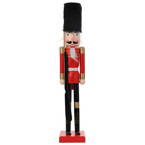 vidaXL Christmas Nutcracker TURKU Red and Black 91 cm