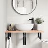 vidaXL Basin Shelf Wall Mounted Steel and Solid Wood Oak