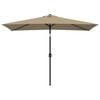 vidaXL Garden Parasol with Metal Pole 300x200 cm Taupe