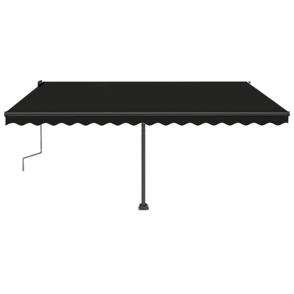 vidaXL Manual Retractable Awning with LED 400x350 cm Anthracite