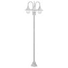 vidaXL Garden Post Light E27 220 cm Aluminium 3-Lantern White