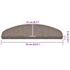 vidaXL Stair Mats Self-adhesive 30 pcs 65x21x4 cm Beige Half Round Large
