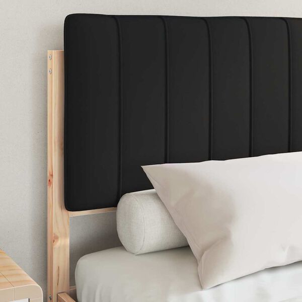vidaXL Bed Frame with Upholstered Headboard Black 140 x 190 cm
