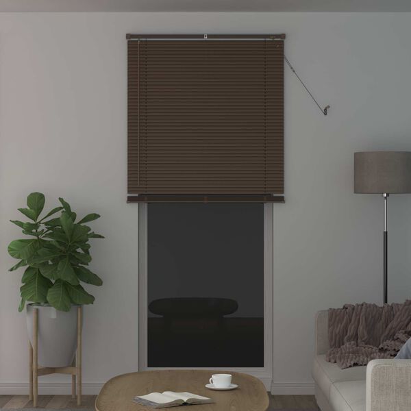 vidaXL Venetian Blind Manual Dark Brown with Pattern 213 x 80 cm PVC