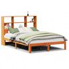 vidaXL Bookcase Bed without Mattress Wax Brown 140x190cm Solid Wood Pine