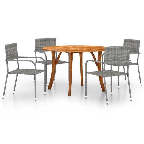 vidaXL 5 Piece Garden Dining Set Anthracite