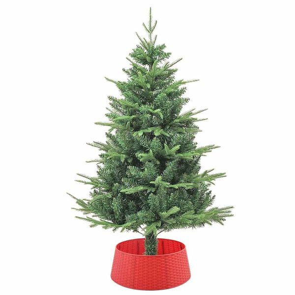 vidaXL ChristmasTreeSkirt Red &Oslash; 65 x 24 cm Plastic
