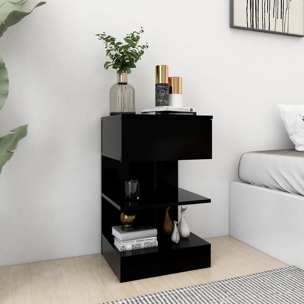 vidaXL Bedside Cabinets 2 pcs Black 40x35x65 cm