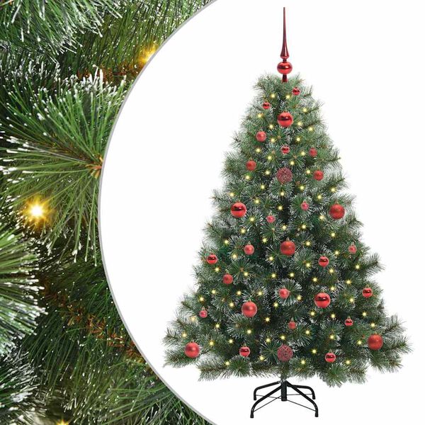 vidaXL Artificial Christmas Tree with 150 LEDs Green 120 cm PE and PVC