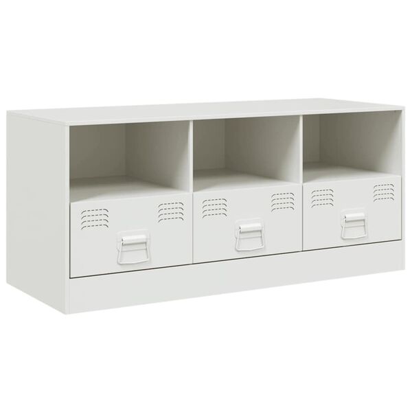 vidaXL TV Cabinet White 99x39x44 cm Steel