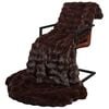 vidaXL Faux Rabbit Fur Blanket Camel 240 x 270 cm Polyester