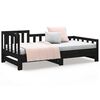 vidaXL Pull-out Day Bed without Mattress Black 2x cm Solid Wood Pine