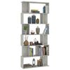 vidaXL Book Cabinet/Room Divider Concrete Grey 80x24x192 cm Engineered Wood
