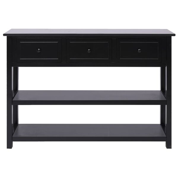 vidaXL Sideboard Black 108x30x76 cm Solid Paulownia Wood