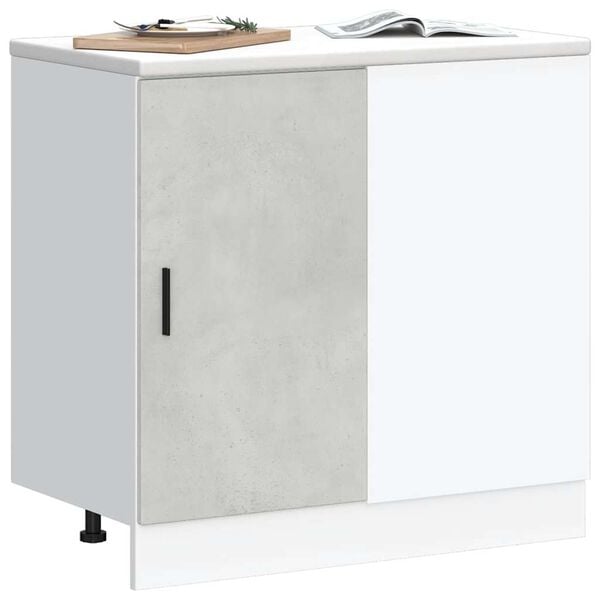 vidaXL Kitchen Base Cabinet Lyon Concrete Grey Engineered Wood