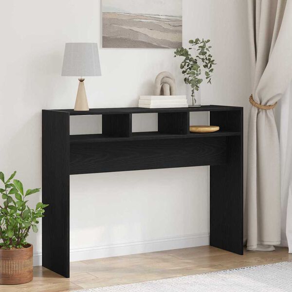 vidaXL Console Table Black oak 105 x 30 x 80 cm Engineered wood