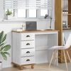 vidaXL Writing Desk ASKIM White 95 x 40 x 75 cm Solid Pine Wood