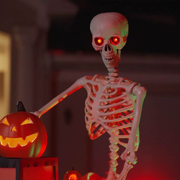 vidaXL Halloween Skeleton White 155 x 38.5 cm Polypropylene