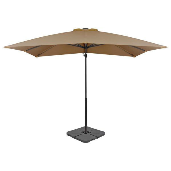 vidaXL Garden Parasol with Portable Base Taupe