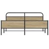 vidaXL Metal Bed Frame without Mattress Smoked Oak 150x200 cm King Size