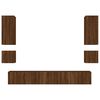 vidaXL 6 Piece TV Wall Cabinets with LED Lights Brown Oak