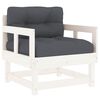 vidaXL Garden Chairs with Cushions 2 pcs White Solid Wood Pine
