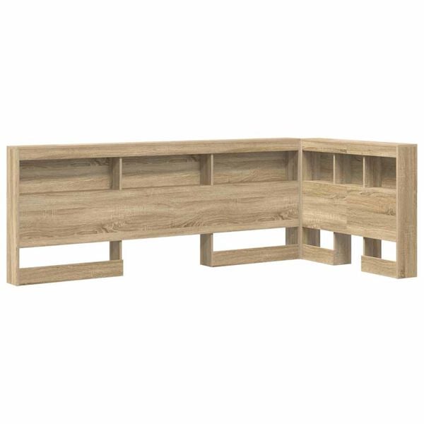vidaXL Storage Headboard with Shelf Sonoma Oak 90 cm Engineered Wood