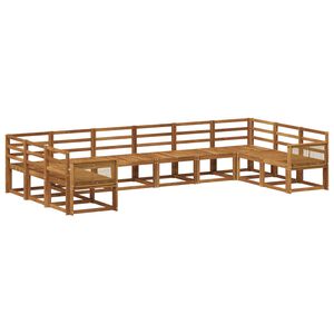 vidaXL Outdoor Sofa Set 10 pcs Natural Solid Acacia Wood