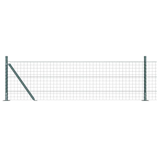 vidaXL Fence with Post Green 0.6 x 25 m Steel and PVC