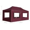 vidaXL Professional Folding Party Tent with Walls Aluminium 6x3 m Wine Red