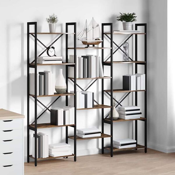 vidaXL Bookshelf Sonoma Oak 156 x 25 x 167 cm Engineered Wood