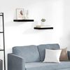 vidaXL Floating Wall Shelves 2 pcs High Gloss Black 40x23x3.8 cm MDF