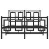 vidaXL Metal Bed Frame without Mattress with Footboard Black 120x190cm