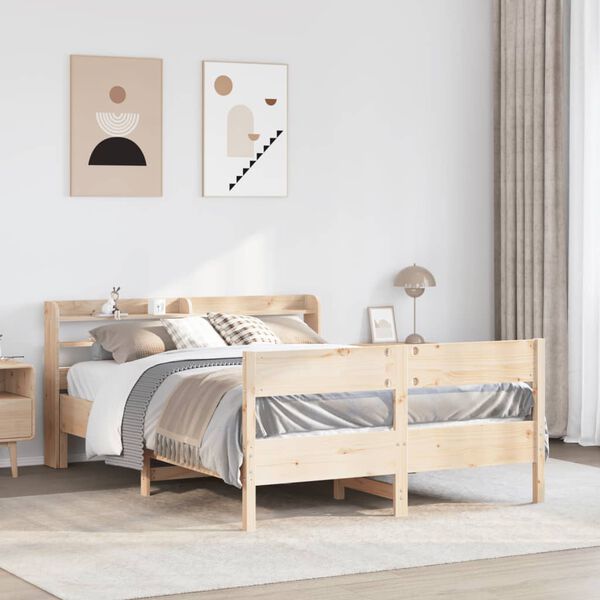vidaXL Bed Frame without Mattress 150x200 cm King Size Solid Wood Pine
