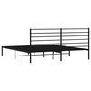 vidaXL Metal Bed Frame without Mattress with Headboard Black 200x200cm