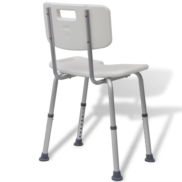 vidaXL Shower Chair Aluminium White