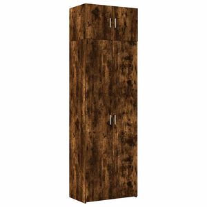vidaXL Storage Cabinet Smoked Oak 70x42.5x225 cm Engineered Wood