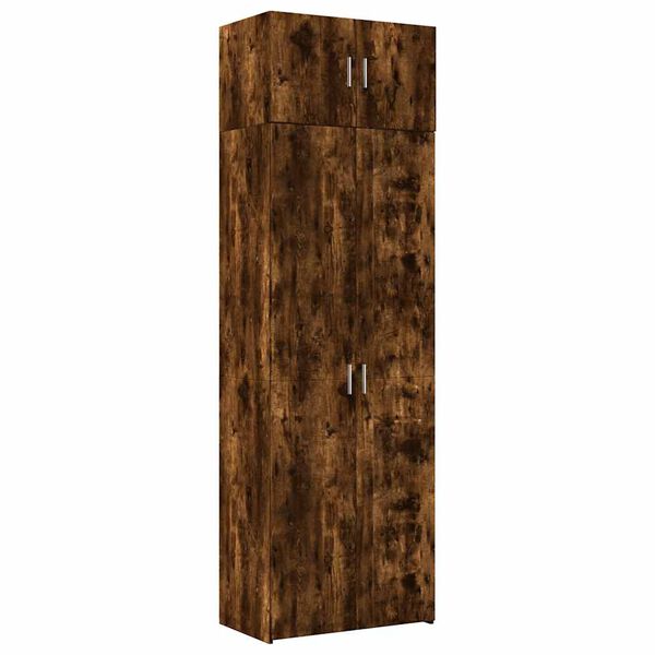 vidaXL Storage Cabinet Smoked Oak 70x42.5x225 cm Engineered Wood