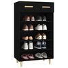 vidaXL Shoe Cabinet Black 60x35x105 cm Engineered Wood