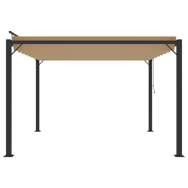 vidaXL Gazebo with Louvered Roof 3x3 m Taupe Fabric and Aluminium