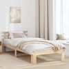 vidaXL Bed Frame with Headboard Natural 100 x 200 cm Solid Pine Wood