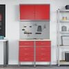 vidaXL Work Cabinet with Drawer 5 pcs Red Engineered Wood and Steel