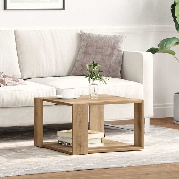 vidaXL Coffee Table Artisan Oak 51.5 x 51.5 x 30 cm Engineered Wood