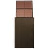 vidaXL Single Wheelie Bin Shed Poly Rattan 76x78x120 cm Brown