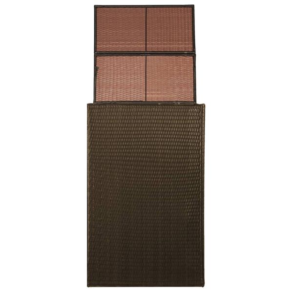 vidaXL Single Wheelie Bin Shed Poly Rattan 76x78x120 cm Brown