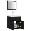 vidaXL Bathroom Furniture Set Black Engineered Wood