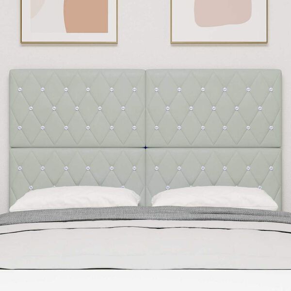 vidaXL Headboard with Headboard Light Grey 160 cm Faux Leather