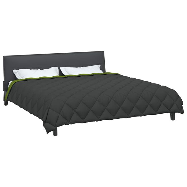 vidaXL Winter Duvet Green and Anthracite 240 x 200 cm Microfiber